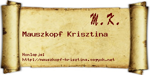 Mauszkopf Krisztina névjegykártya
